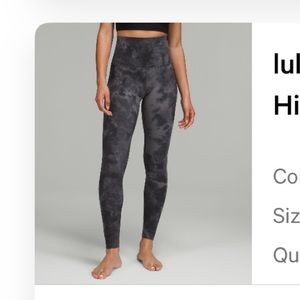 Lululemon Align Super High Rise Pant Legging ‘28 in Diamond Dye Grey Size 2